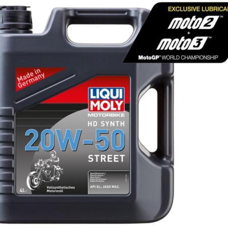 LIQUI MOLY 3817 : Garrafa 4L de aceite Liqui Moly HD 100% sintético 20W-50 Street