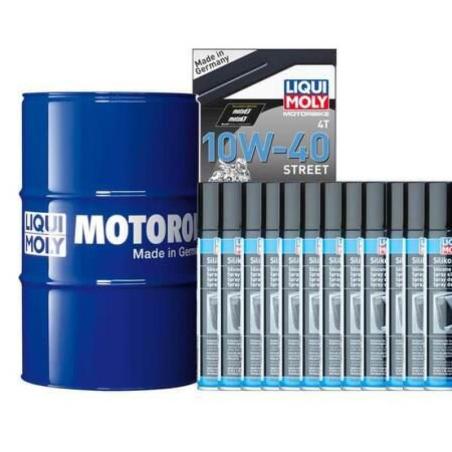 LIQUI MOLY  : Pack bidón de aceite 60L LIQUI MOLY - 10W40 HC sintético + 12 tratamientos de silicona 300ml