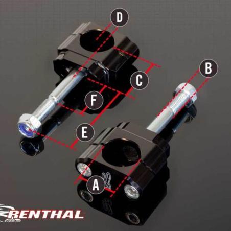 RENTHAL CL053 : Torretas Renthal Ø36 offset 0MM