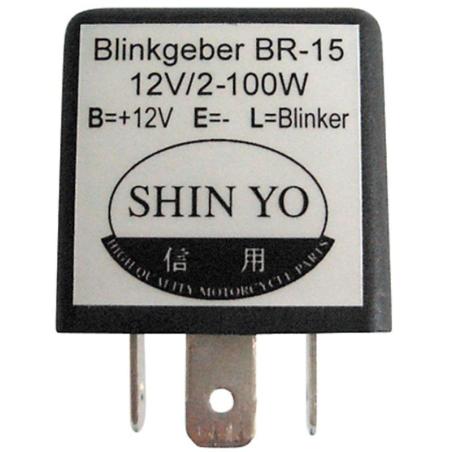 SHIN YO 208-020 : Relé electrónico para intermitentes SHIN YO SY-02 3 polos 12 VDC 1-100W