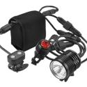 V BIKE JY-8050 : Set de luces bicicleta  LED delantera 3000lm + trasera 50lm con batería externa recargable