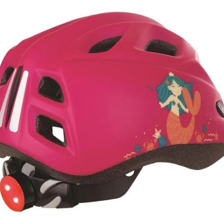 POLISPORT 8740800016 : Casco de bicicleta infantil POLISPORT Mermaid con luz Led talla XS 45/52 cm