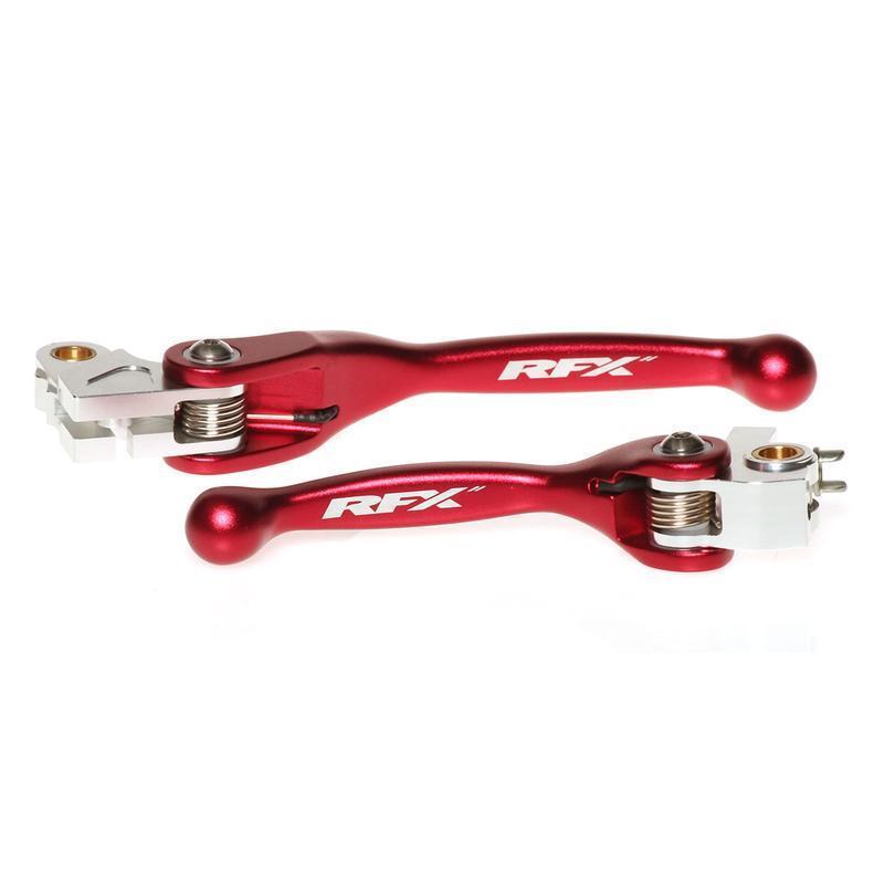 RFX FXFL1010055RD : Juego de manetas flexibles forjadas RFX (rojo) - Honda CRF250/450