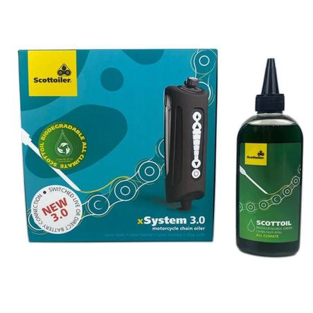 SCOTTOILER SO-8150-30 : Sistema de lubricación SCOTTOILER xSystem 3.0 + Lubricante All Climate Biodegradable Green 250ml