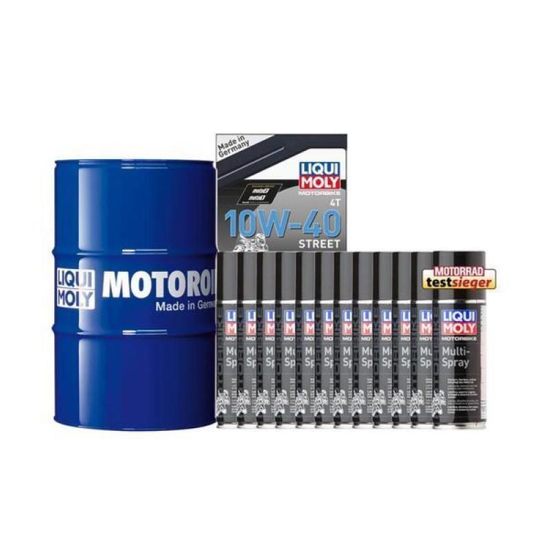 LIQUI MOLY  : Pack bidón de aceite 205L LIQUI MOLY - 10W40 HC sintético + 12 Multiusos 200ml