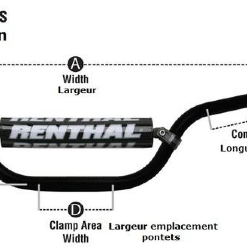 RENTHAL 997-01-RD-02-185 : Manillar Renthal Twinwall alto rojo con protector