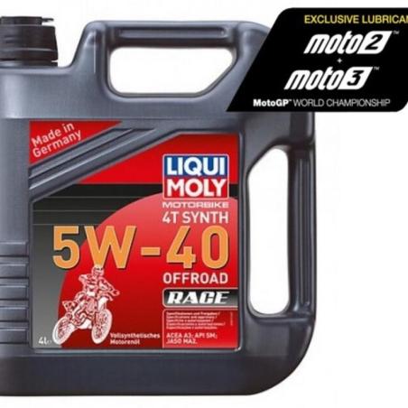 LIQUI MOLY 3019 : Garrafa de 4L aceite Liqui Moly 100% sintético 4T Synth 5W-40 Off road Race 3019