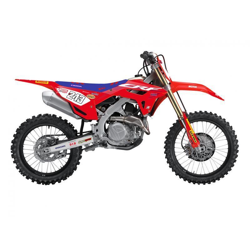 BLACKBIRD 8148R22 : Kit adhesivos + funda de asiento BLACKBIRD Replica Team HRC 50th Annivresary Honda