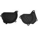 POLISPORT 90939 : Tapas de embrague y encendido POLISPORT negro - Yamaha YZ250