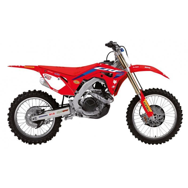 BLACKBIRD 8146R23 : Kit de adhesivos + funda de asiento BLACKBIRD Replica Team HRC 23 Honda