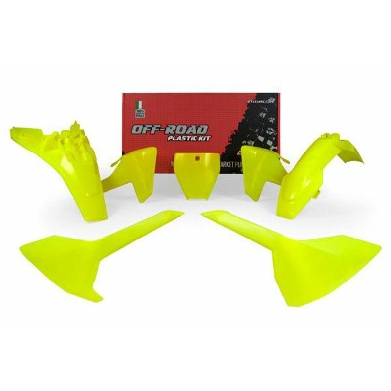 RACETECH R-KITHSQ-GF0-585 : RACETECH Plastic Kit Neon Yellow Husqvarna TC85