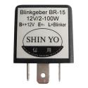 SHIN YO 208-020 : Relé electrónico para intermitentes SHIN YO SY-02 3 polos 12 VDC 1-100W