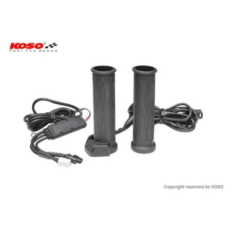 KOSO AX0730I0 : Puños calefactables KOSO X-Apollo – Incluye calentador Thump ATV / moto de nieve / 7 / 8+7 / 8