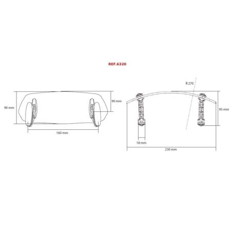 6320: PUIG visera multiregulable 100X277mm clip-on