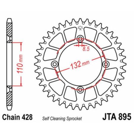 Corona plato transmision trasero JT 895