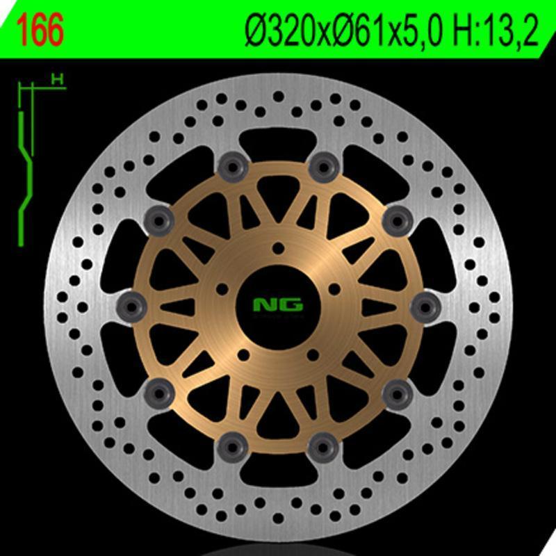 NG BRAKE DISC 166 : Disco de freno NG BRAKES redondo flotante