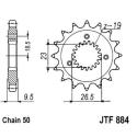 JT SPROCKETS JTF884.21 : Piñon JT 884 de acero con 21 dientes