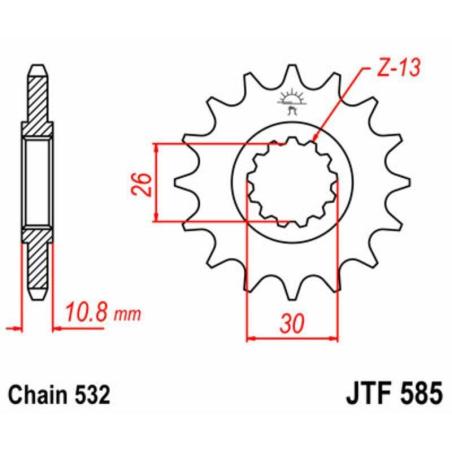 JT SPROCKETS JTF585.17 : Piñón JT SPROCKETS acero estándar 585 - Paso 532