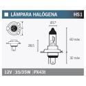 V PARTS HS1 : LAMPARA HALOGENA HS1