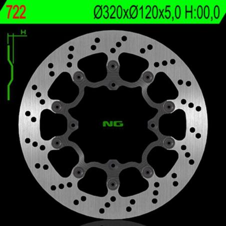 NG BRAKE DISC 722 : Disco de freno NG BRAKES redondo flotante