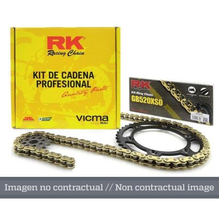 RK  : Kit cadena RK 525GXW (15-42-102) Con corona tipo origen (mecanizada)