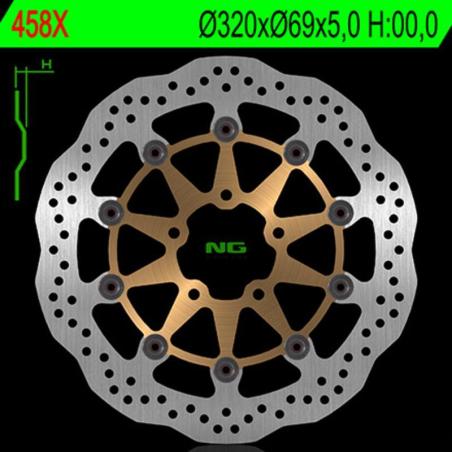 NG BRAKE DISC 458X : Disco de freno NG BRAKES ondulado flotante