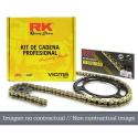 RK  : Kit cadena RK 525GXW (15-38-100) Piñon con goma reductora de ruido