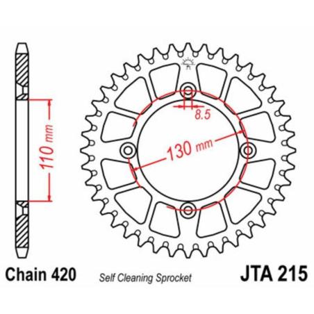 Corona plato transmision trasero JT 215