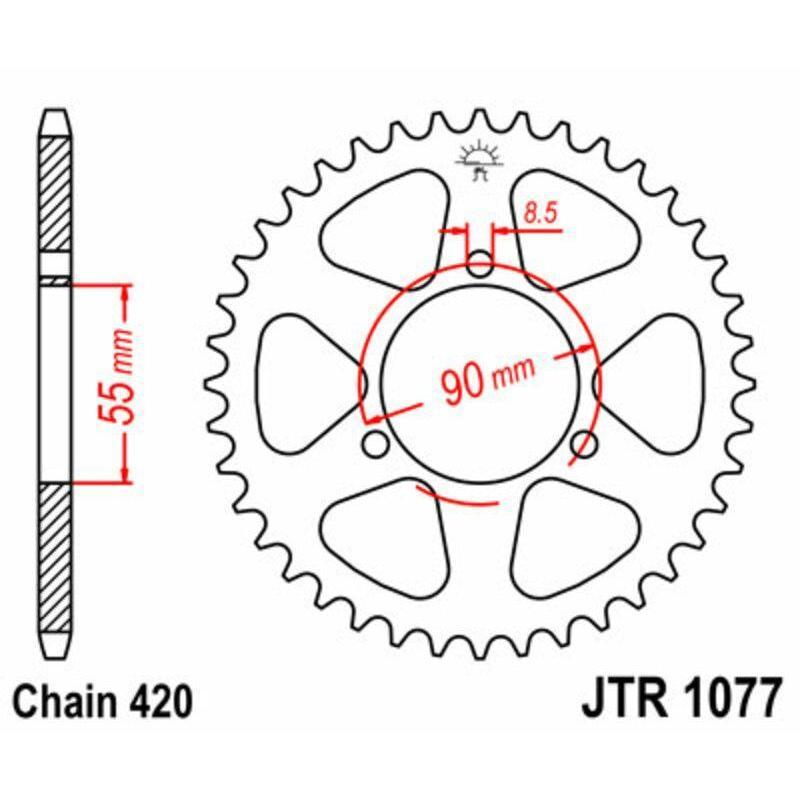 JT SPROCKETS JTR1077.47 : Corona JT SPROCKETS acero estándar 1077 - Paso 420