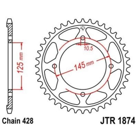 JT SPROCKETS JTR1874.56 : Corona JT 1874 de acero con 56 dientes