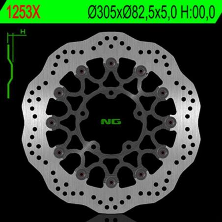 NG BRAKE DISC 1253X : Disco de freno NG BRAKES ondulado flotante