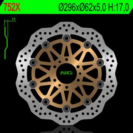 NG BRAKE DISC 752X : Disco de freno NG BRAKES ondulado flotante