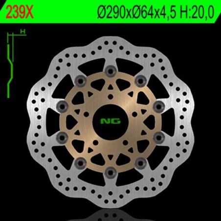 NG BRAKE DISC 239X : Disco de freno NG BRAKES ondulado flotante