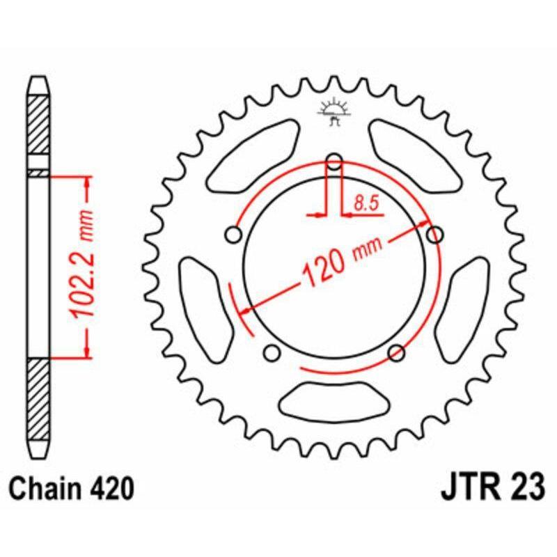 JT SPROCKETS JTR23.47 : Corona JT SPROCKETS acero estándar 23 - Paso 420