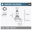 V PARTS H8 : LAMPARA HALOGENA H8