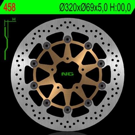 NG BRAKE DISC 458 : Disco de freno NG BRAKES redondo flotante