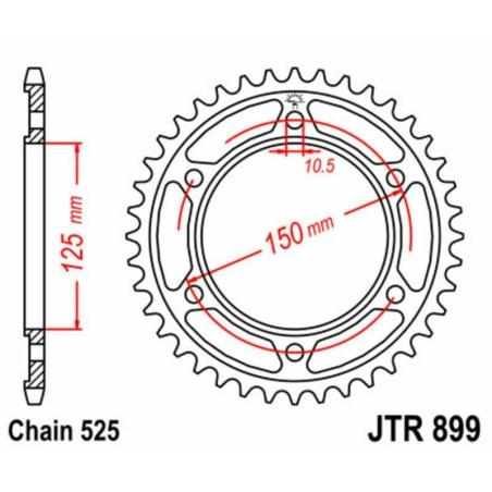 Corona plato transmision trasero JT 899