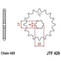 JT SPROCKETS JTF429.12 : Piñon JT 429 de acero con 12 dientes