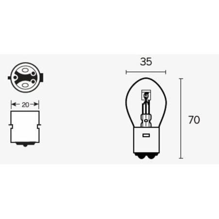 TECNIUM 14669 : Caja de 10 lámparas BILUX 12V25/25W