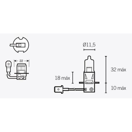 V PARTS 14638 : LAMPARA HALOGENA H3