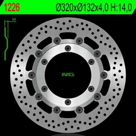 NG BRAKE DISC 1226 : Disco de freno NG BRAKES redondo flotante