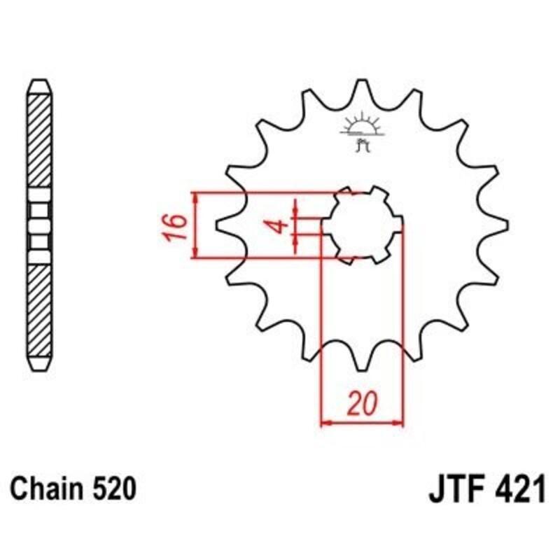 JT SPROCKETS JTF421.11 : Piñon JT 421 de acero con 11 dientes