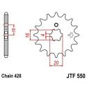 JT SPROCKETS JTF550.15 : Piñon JT 550 de acero con 15 dientes