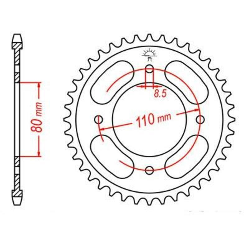 JT SPROCKETS JTR1219.42 : Corona JT SPROCKETS acero estándar 1219 - Paso 428