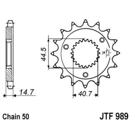 JT SPROCKETS JTF989.21 : Piñon JT 989 de acero con 21 dientes