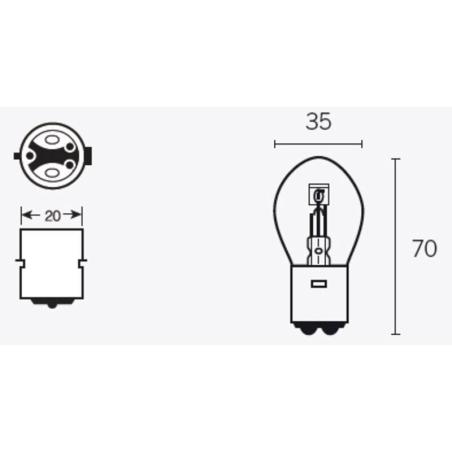 TECNIUM 14670 : Caja de 10 lámparas BILUX 6V35/35W