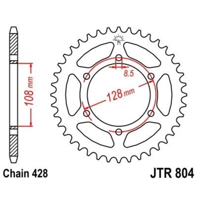 JT SPROCKETS JTR804.45 : Corona JT 804 de acero con 45 dientes