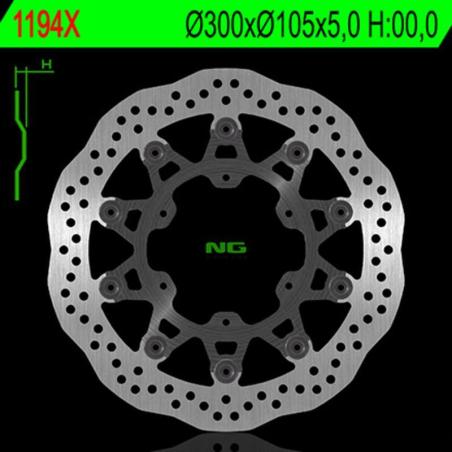 NG BRAKE DISC 1194X : Disco de freno NG BRAKES ondulado flotante