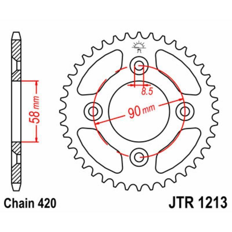 JT SPROCKETS JTR1213.37 : Corona JT SPROCKETS acero estándar 1213 - Paso 420