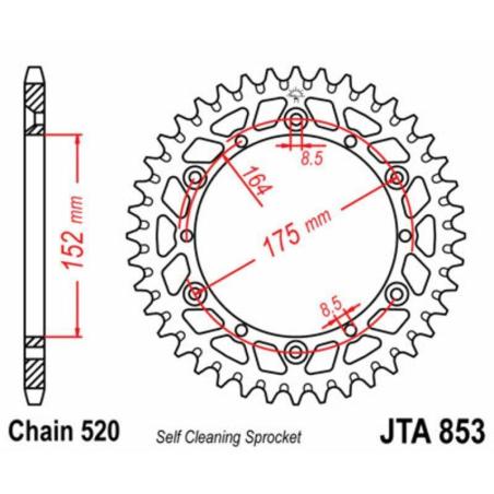 Corona plato transmision trasero JT 853